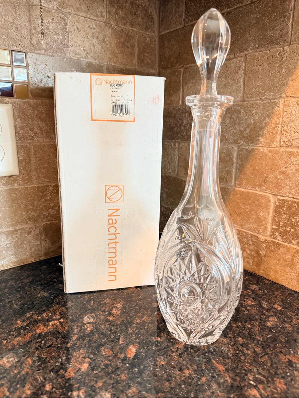 Nachtmann Florenz Vintage Crystal Wine Liquor Decanter with Stopper & Box